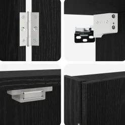 vidaXL Dartbord Kabinet Zwart eiken 56 x 12 x 53,5 cm Bewerkt hout