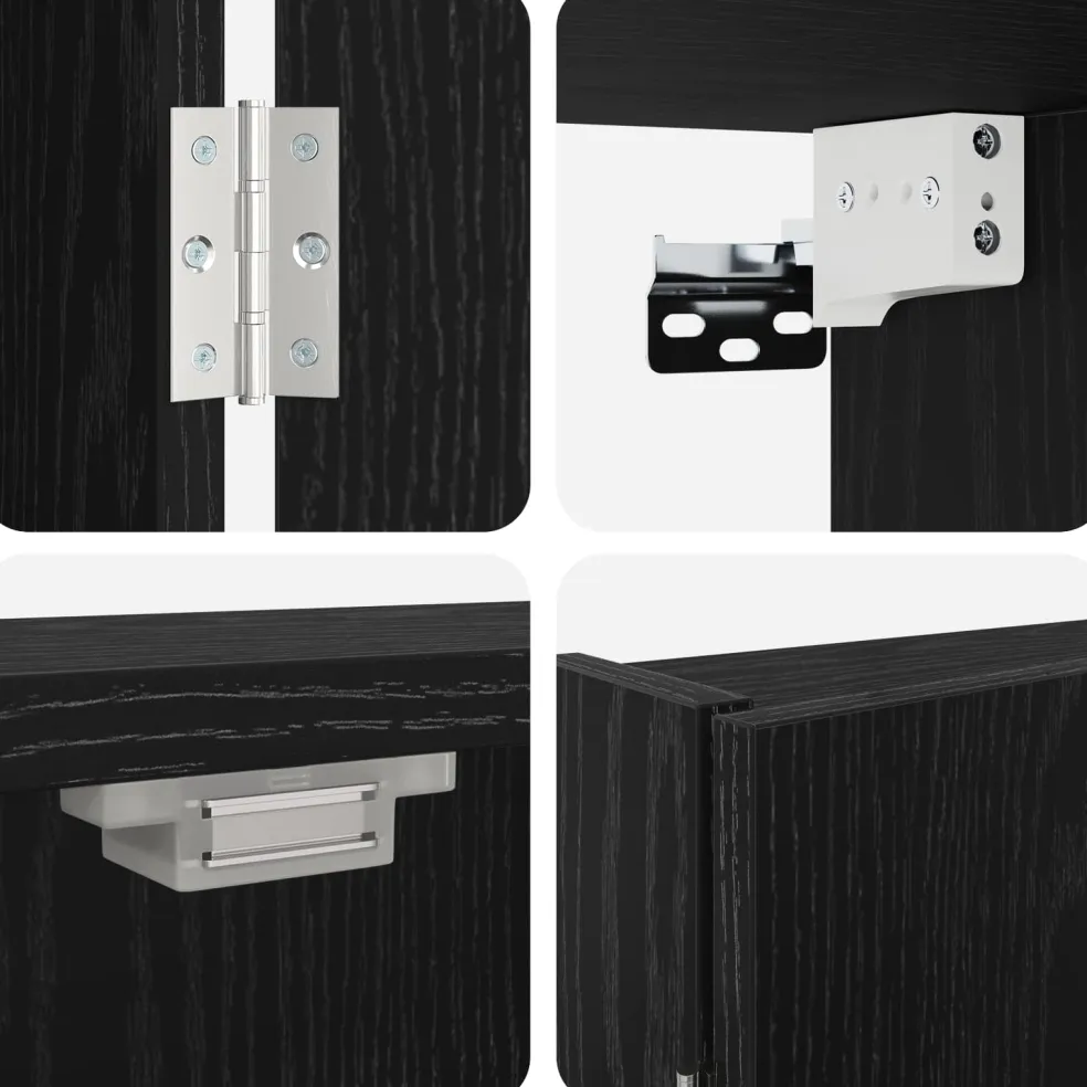 vidaXL Dartbord Kabinet Zwart eiken 56 x 12 x 53,5 cm Bewerkt hout