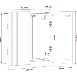 vidaXL Dartbord Kabinet ZWOLLE Betongrijs 52,5 x 10,5 x 57,5 cm