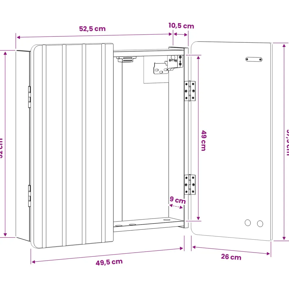 vidaXL Dartbord Kabinet ZWOLLE Sonoma Eiken 52,5 x 10,5 x 57,5 cm