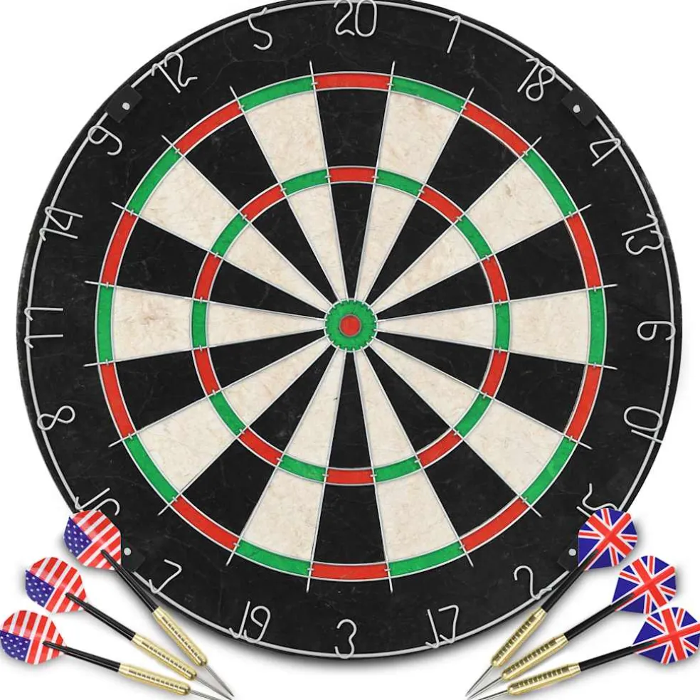 vidaXL Dartbord professioneel met 6 darts sisal