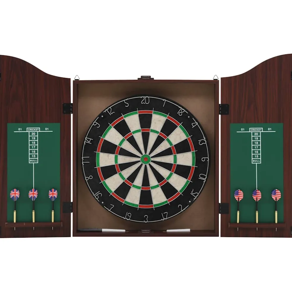 vidaXL Dartbord professioneel met kast en 6 darts sisal