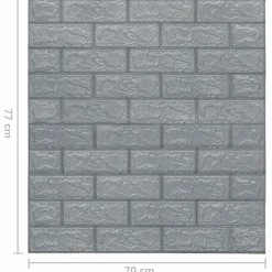 vidaXL 3D-behang zelfklevend 20 st bakstenen antracietkleurig