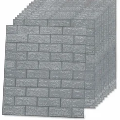 vidaXL 3D-behang zelfklevend 20 st bakstenen antracietkleurig