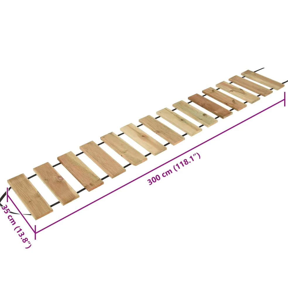 vidaXL Decking Roll Naturel 35 x 300 cm Geïmpregneerd grenenhout