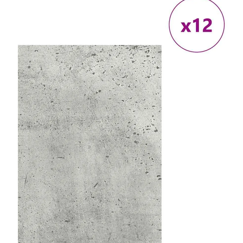vidaXL Decorpanelen 12 st Betongrijs 15 x 21 x 0,27 cm Bewerkt hout