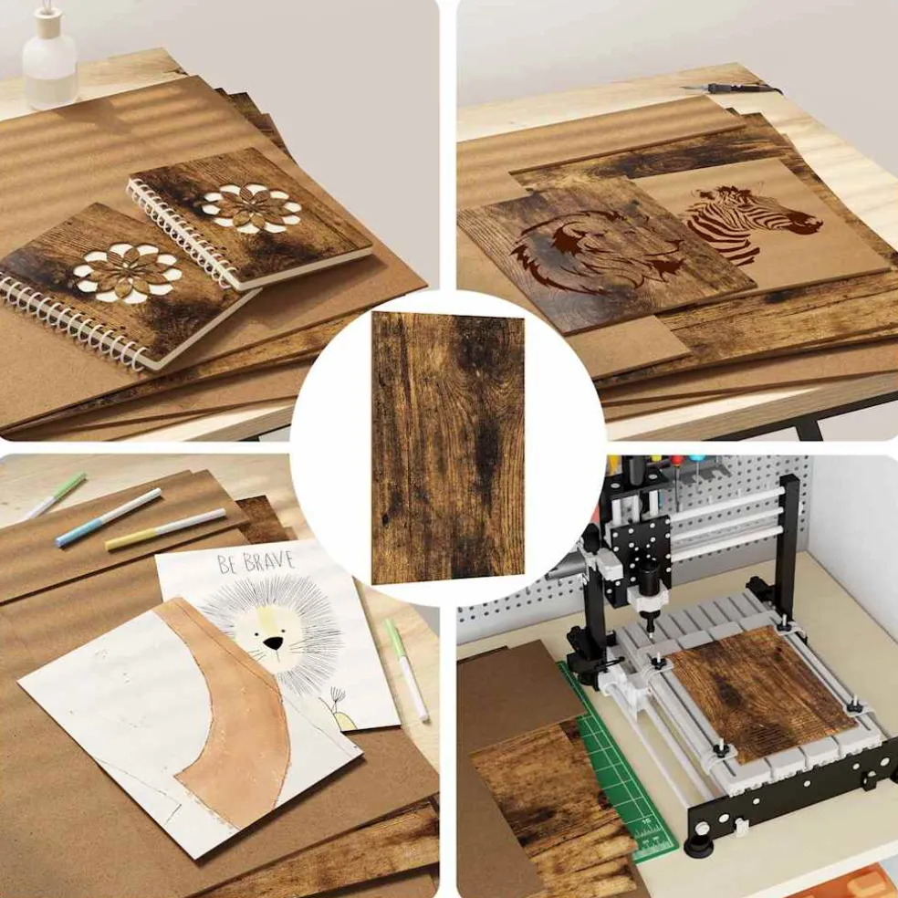 vidaXL Decorpanelen 50 st Gerookt eiken 40 x 60 x 0,27 cm Bewerkt hout
