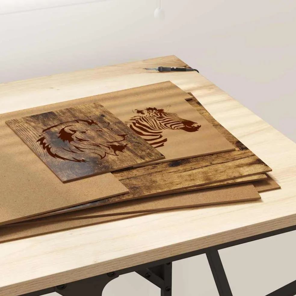 vidaXL Decorpanelen 50 st Gerookt eiken 30 x 42 x 0,27 cm Bewerkt hout