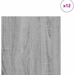 vidaXL Decorpanelen 12 st Grijs Sonoma 30 x 30 x 0,27 cm Bewerkt hout