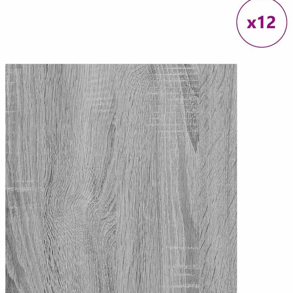 vidaXL Decorpanelen 12 st Grijs Sonoma 30 x 30 x 0,27 cm Bewerkt hout