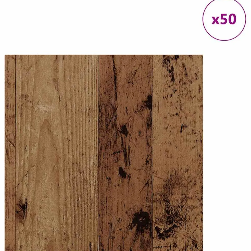 vidaXL Decorpanelen 50 st Oudhout 30 x 30 x 0,27 cm Bewerkt hout
