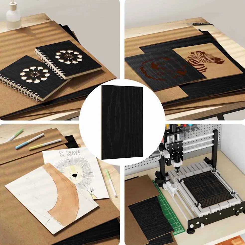vidaXL Decorpanelen 12 st Zwart eiken 40 x 60 x 0,27 cm Bewerkt hout