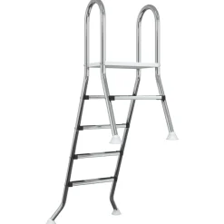 vidaXL Deels ingegraven zwembadtrap 195 x 116 cm 4-traps
