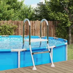 vidaXL Deels ingegraven zwembadtrap 195 x 116 cm 4-traps