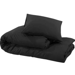 vidaXL Dekbedovertrekset lichtgewicht 140x200 cm microvezel zwart