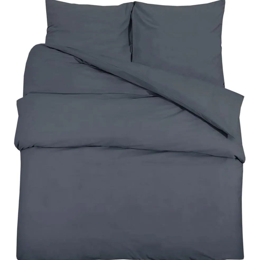 vidaXL Dekbedovertrekset lichtgewicht 140x200 cm microvezel antraciet