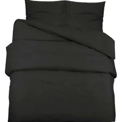 vidaXL Dekbedovertrekset 140x200 cm katoen zwart