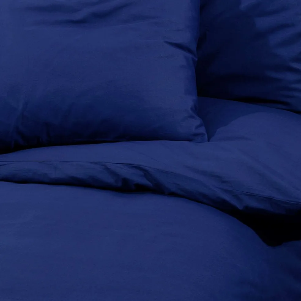 vidaXL Dekbedovertrekset 140x200 cm microvezel marineblauw