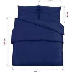 vidaXL Dekbedovertrekset 140x200 cm microvezel marineblauw