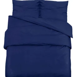 vidaXL Dekbedovertrekset 140x200 cm microvezel marineblauw