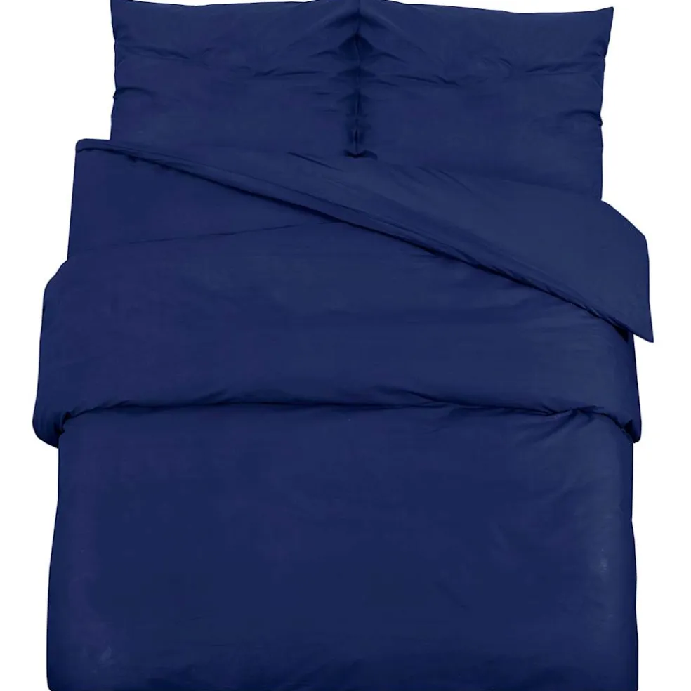 vidaXL Dekbedovertrekset 140x200 cm microvezel marineblauw