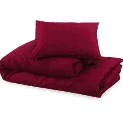vidaXL Dekbedovertrekset 140x200 cm katoen bordeauxrood