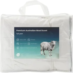 vidaXL Dekbed 137x200 cm 4 seizoenen 300 GSM Australisch Wol Wit