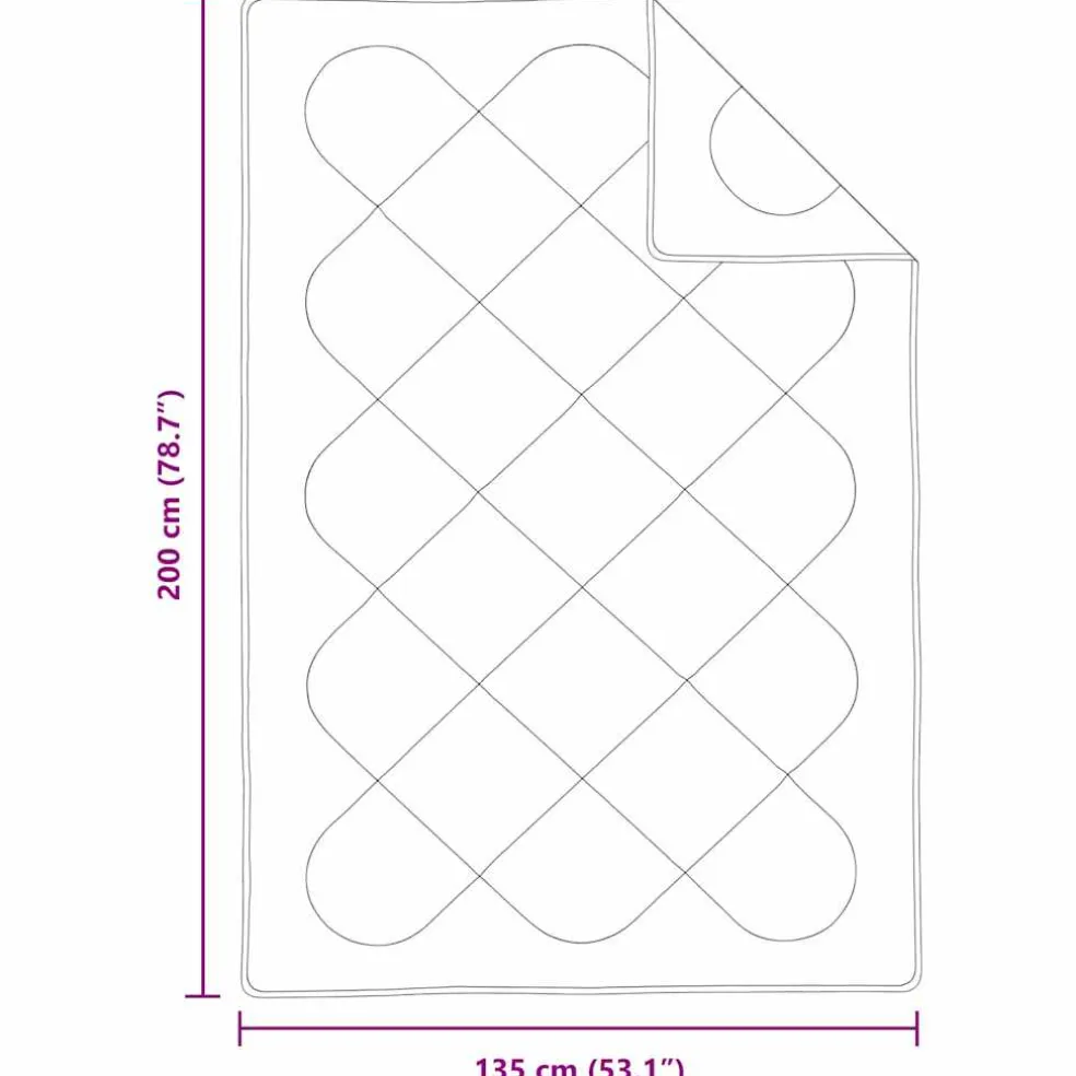 vidaXL Dekbed 200 x 135 x 4 cm Nee Polyester Wit Ademend