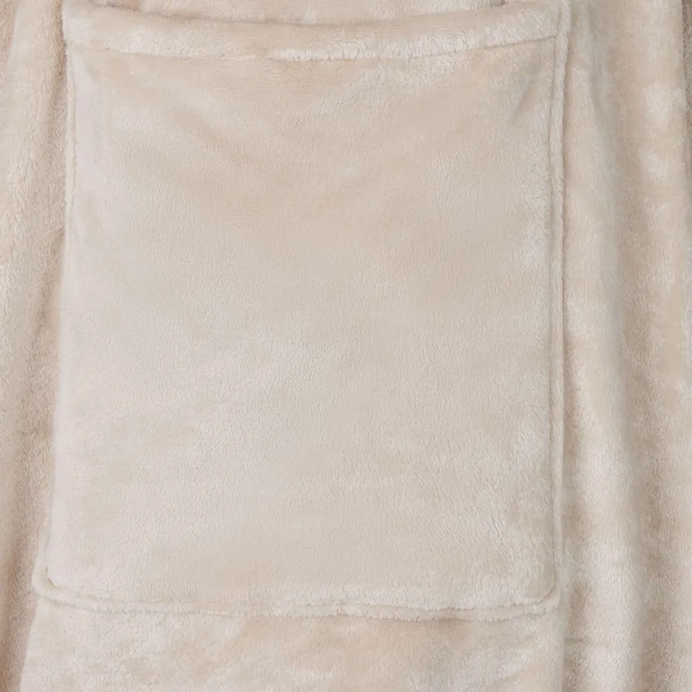 vidaXL Deken hoodie Beige F Flanel