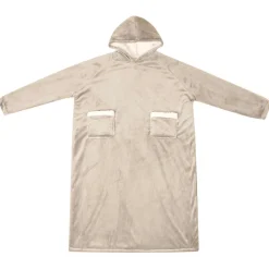 vidaXL Deken hoodie Beige M Fleece en Flanel