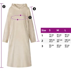 vidaXL Deken hoodie Beige S Flanel