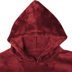 vidaXL Deken hoodie Bordeaux Rood S Flanel