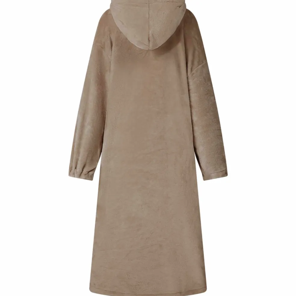 vidaXL Deken hoodie Camel S Flanel
