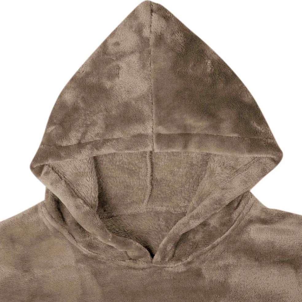 vidaXL Deken hoodie Camel S Flanel