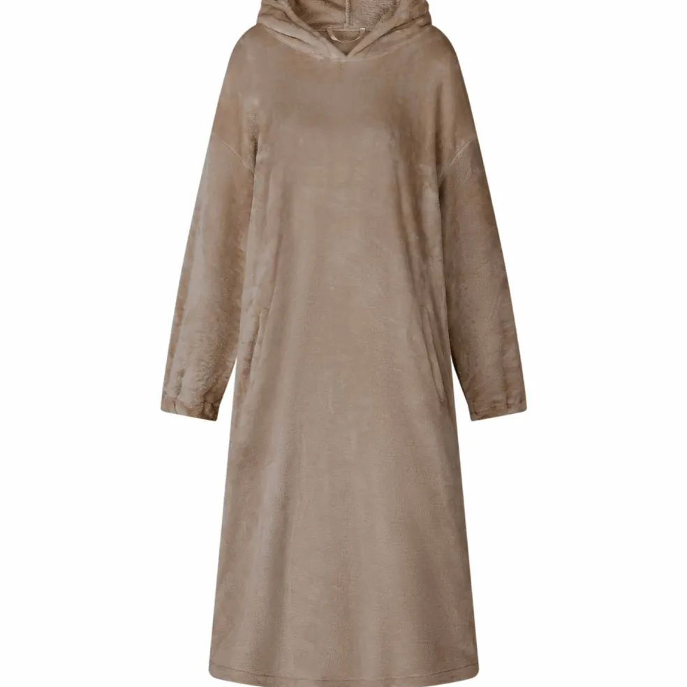 vidaXL Deken hoodie Camel S Flanel