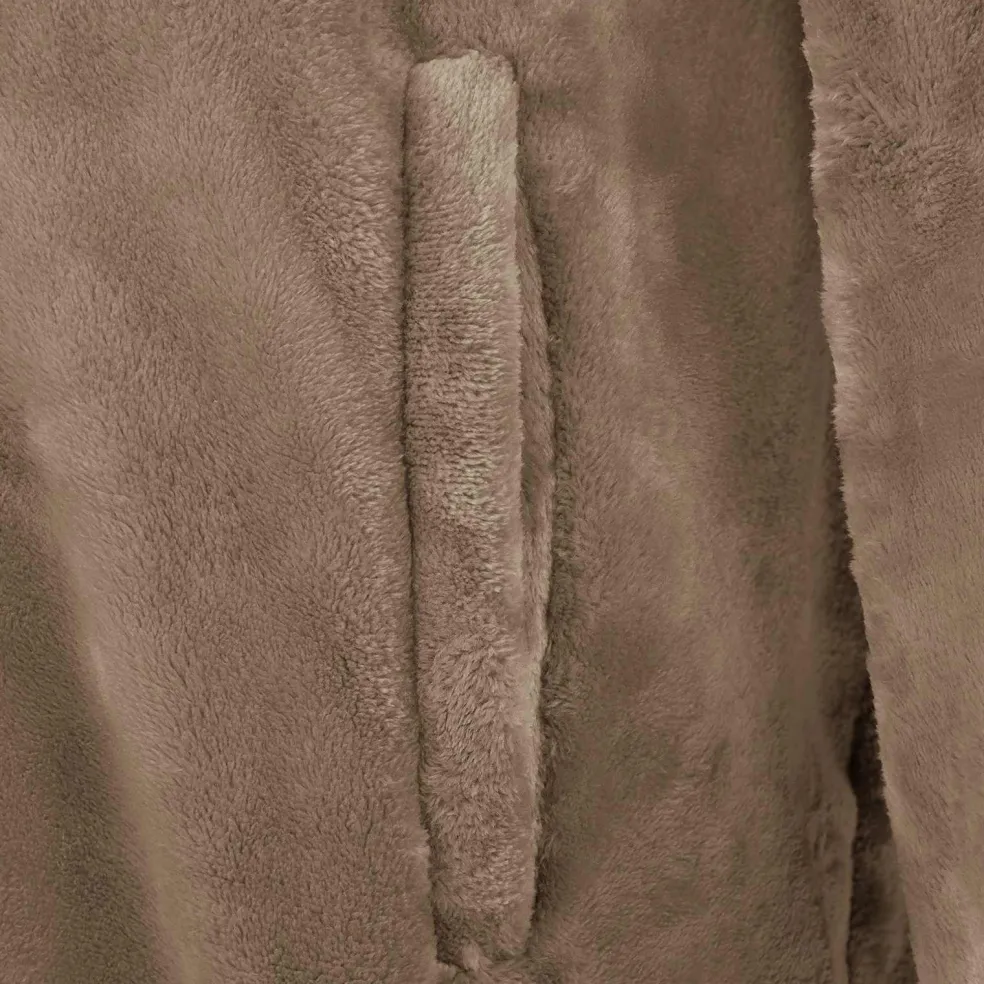 vidaXL Deken hoodie Camel S Flanel