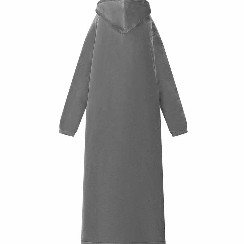 vidaXL Deken hoodie Donkergrijs M Fleece en Flanel