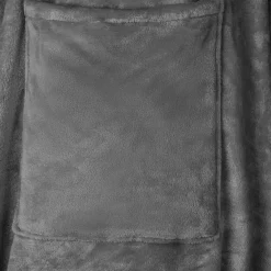 vidaXL Deken hoodie Donkergrijs F Flanel