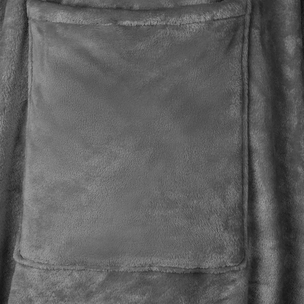 vidaXL Deken hoodie Donkergrijs F Flanel