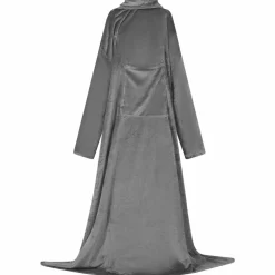 vidaXL Deken hoodie Donkergrijs F Flanel