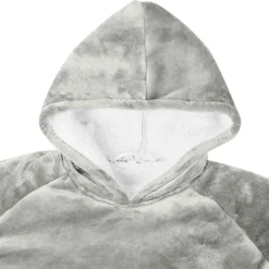 vidaXL Deken hoodie Grijs M Fleece en Flanel
