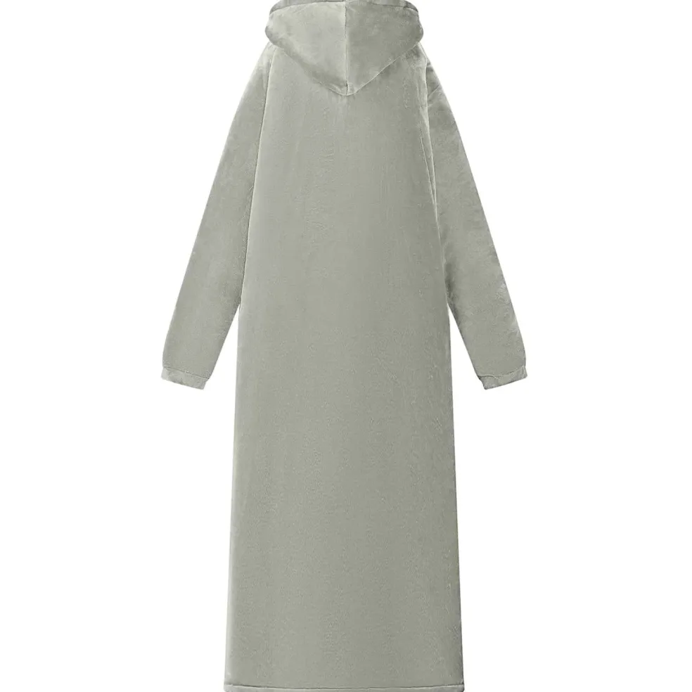 vidaXL Deken hoodie Grijs M Fleece en Flanel