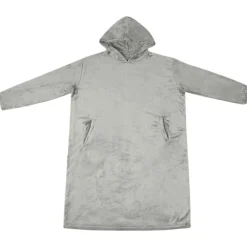 vidaXL Deken hoodie Grijs S Flanel