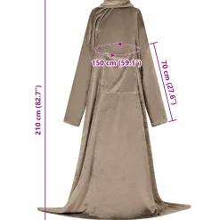 vidaXL Deken hoodie Kameel F Flanel