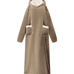 vidaXL Deken hoodie Kameel M Fleece en Flanel