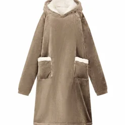 vidaXL Deken hoodie Kameel M Fleece en Flanel