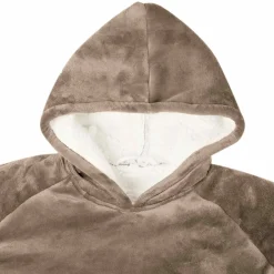 vidaXL Deken hoodie Kameel M Fleece en Flanel