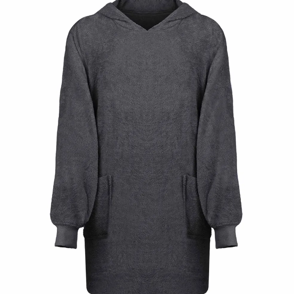vidaXL Deken hoodie KINN Antraciet L Katoen