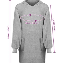 vidaXL Deken hoodie KINN Grijs L Katoen