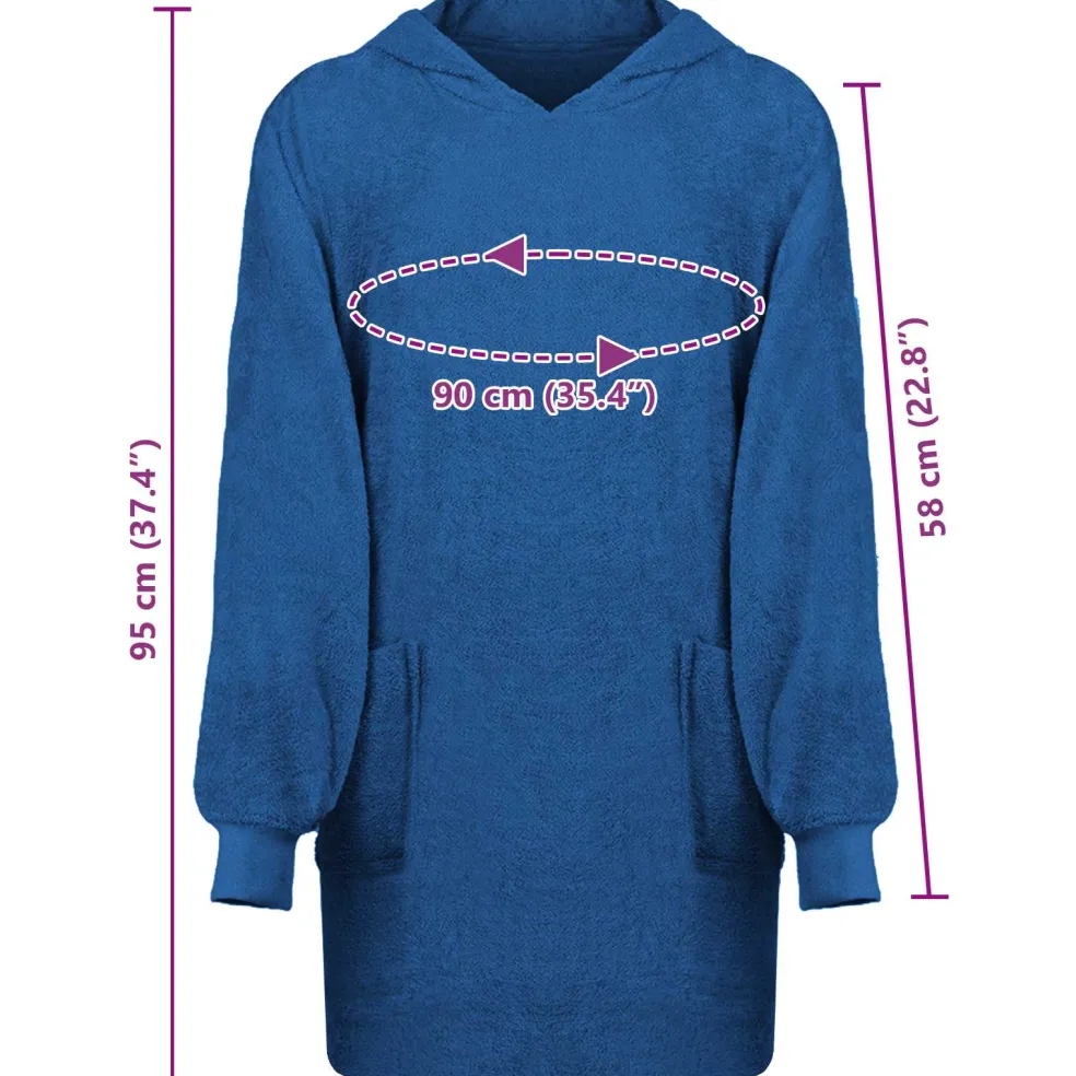 vidaXL Deken hoodie KINN Marineblauw L Katoen